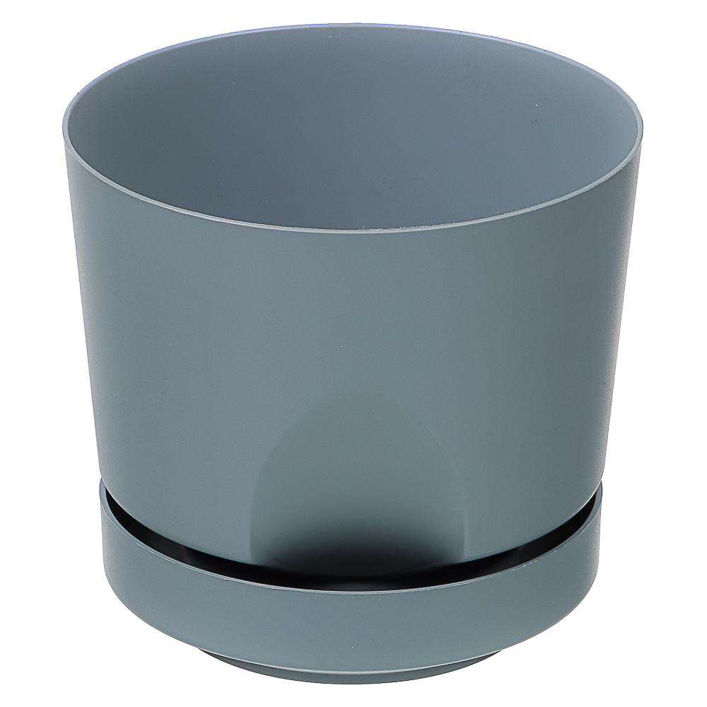 Кашпо Тренд 0,8л, d12см, h11см серый жемчуг пластик, арт.№ 164-381
