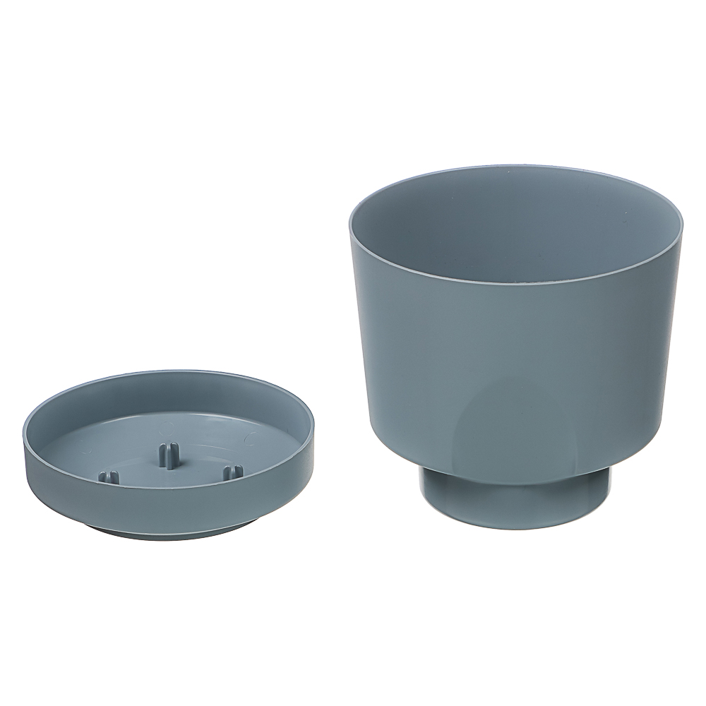 Кашпо Тренд 0,8л, d12см, h11см серый жемчуг пластик, арт.№ 164-381