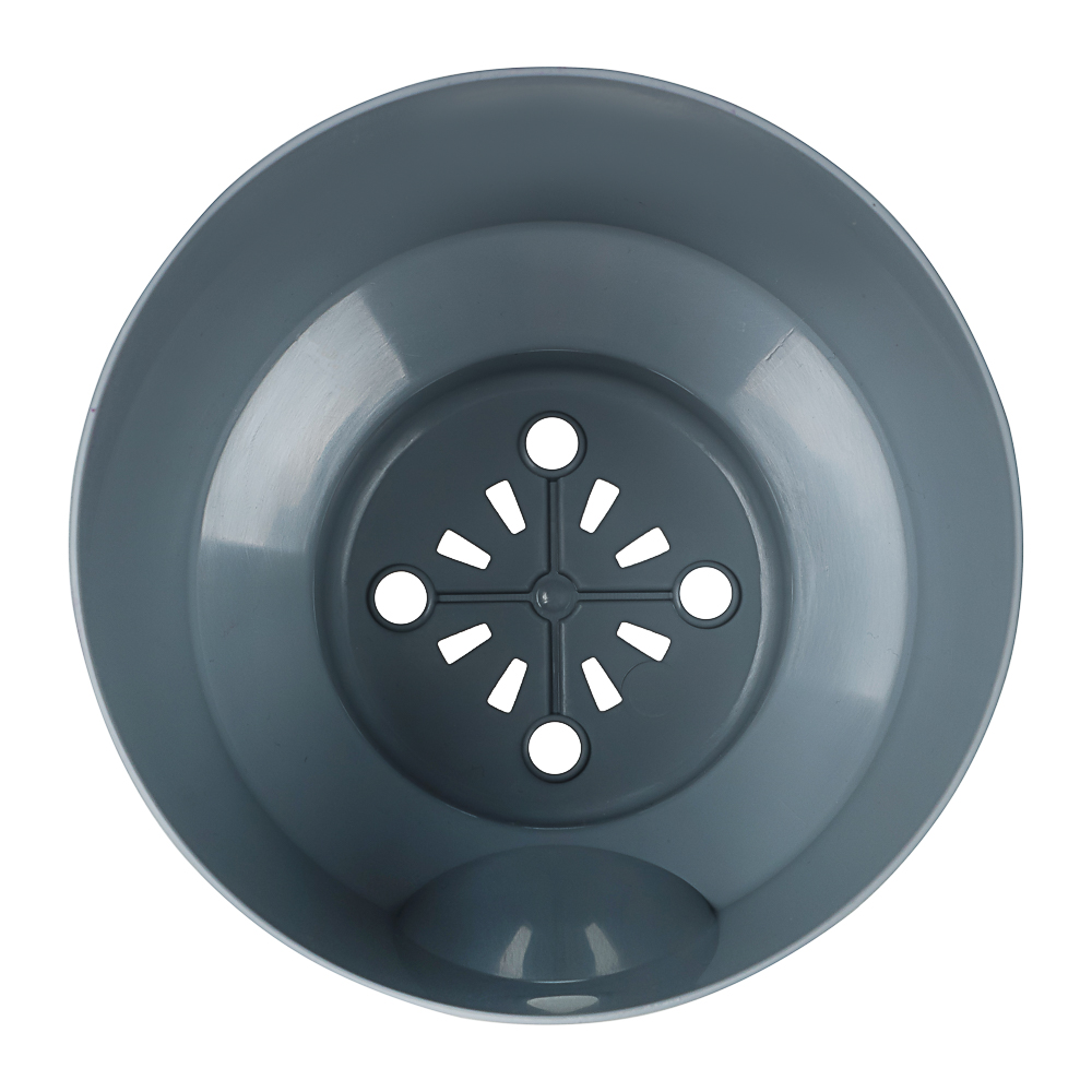 Кашпо Тренд 0,8л, d12см, h11см серый жемчуг пластик, арт.№ 164-381