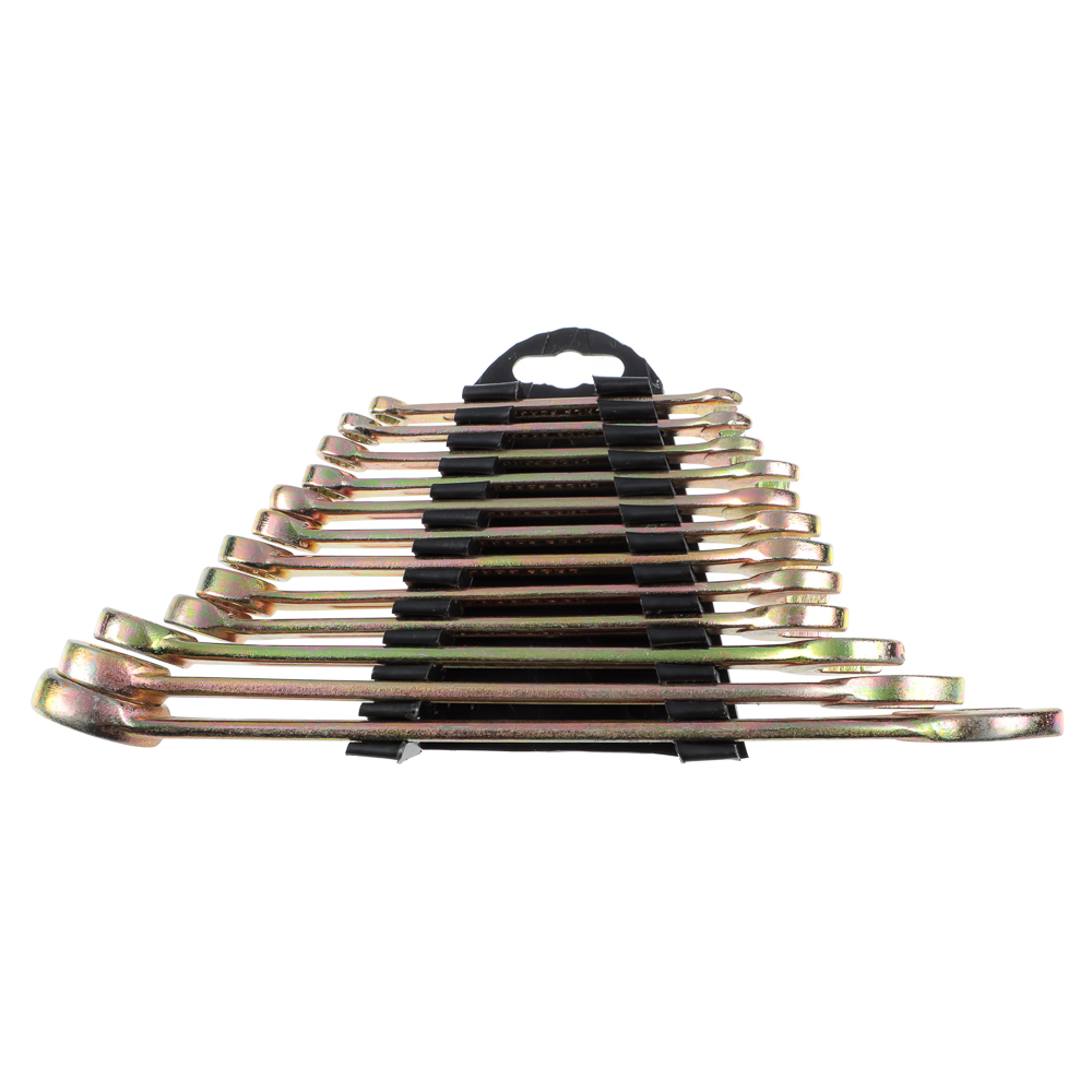 ЕРМАК Набор ключей рожково-накидных, 12 предм., 6-22мм, желтый цинк,, арт.№ 736-080