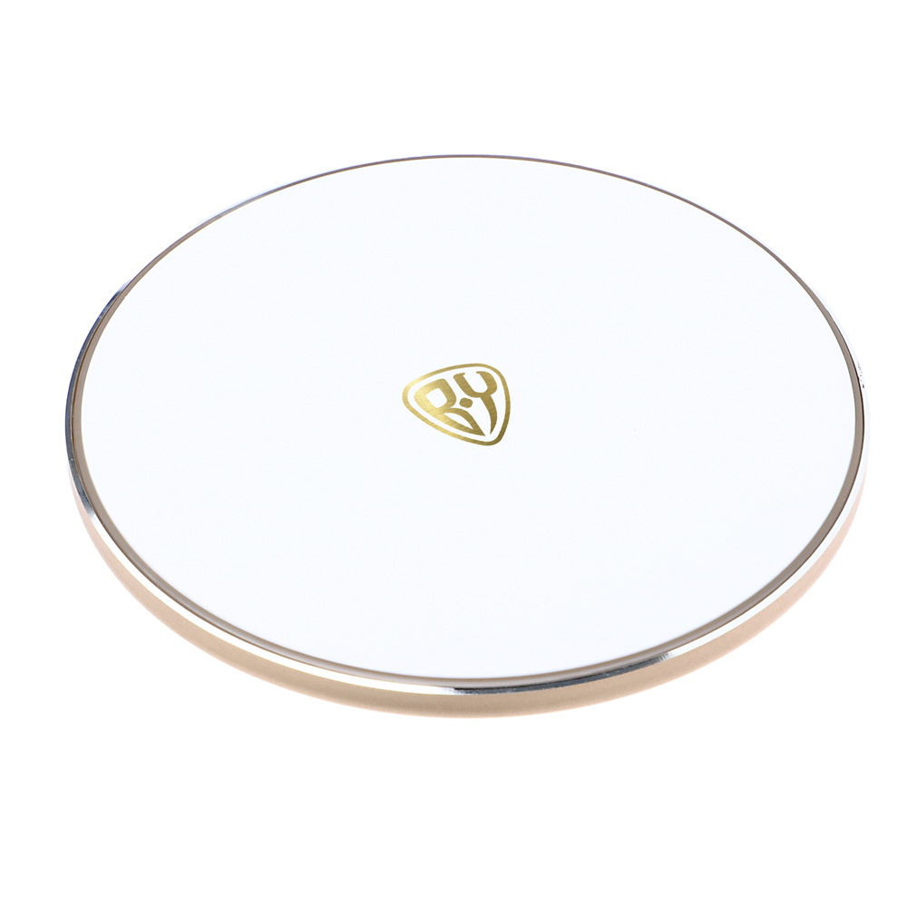 Беспроводное зарядное устройство BY Qi, LED подсветка, 10Вт, D10см, белый, арт.№ 916-233