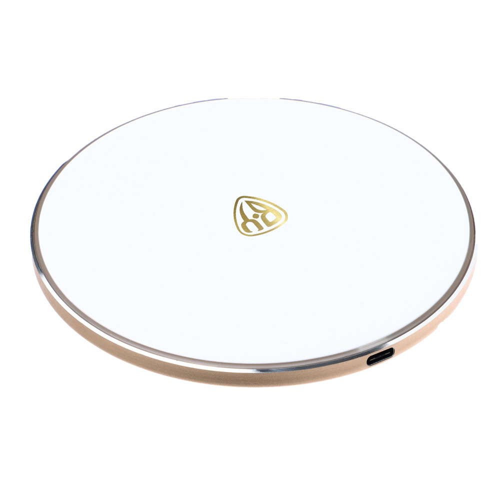 Беспроводное зарядное устройство BY Qi, LED подсветка, 10Вт, D10см, белый, арт.№ 916-233