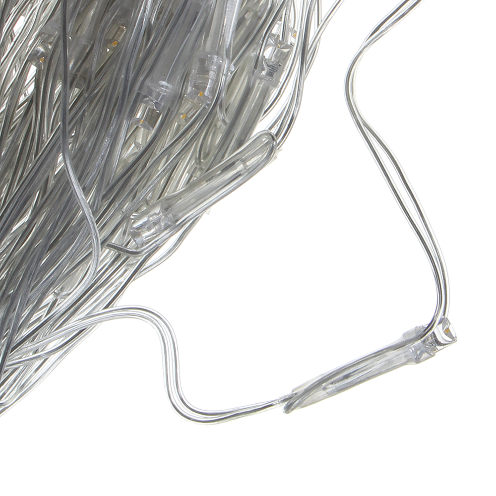 Гирлянда сетка 1,4x1,5 м СНОУ БУМ, 96 LED ламп, постоянное свечение шампань, ПВХ прозрачный, 220В, арт.№ 362-090