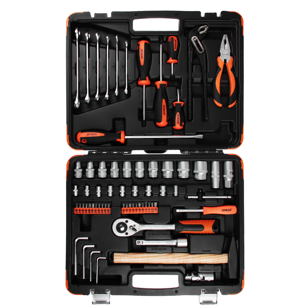 ЕРМАК Набор профессионального инструмента, 66 предм., 1/4"+1/2", арт.№ 736-105