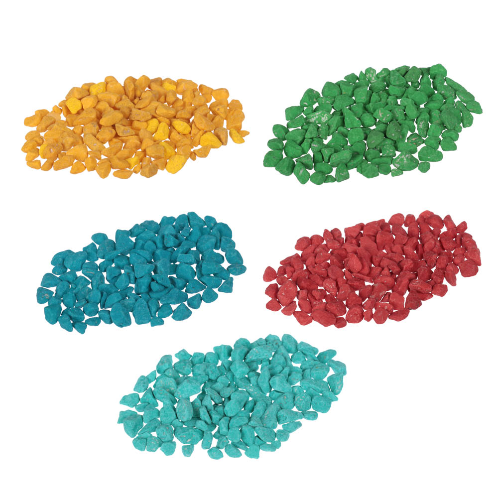 INBLOOM Крошка мраморная декоративная 1кг 7-12мм, 5 цветов, пакет, арт.№ 179-190