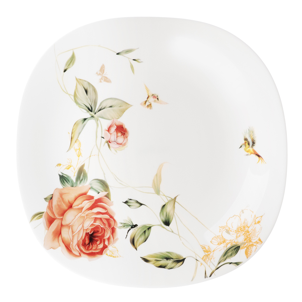 MILLIMI Анета Тарелка подстановочная опаловое стекло 28см, квадратная форма, 19019, арт.№ 818-543