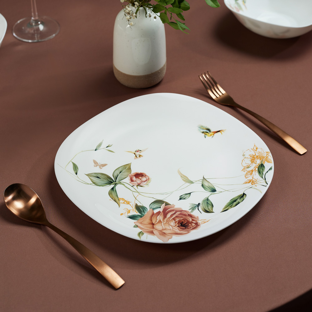 MILLIMI Анета Тарелка подстановочная опаловое стекло 28см, квадратная форма, 19019, арт.№ 818-543