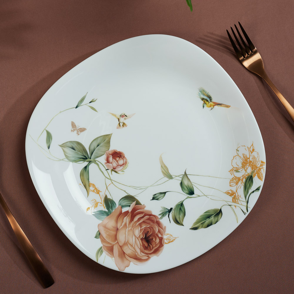 MILLIMI Анета Тарелка подстановочная опаловое стекло 28см, квадратная форма, 19019, арт.№ 818-543