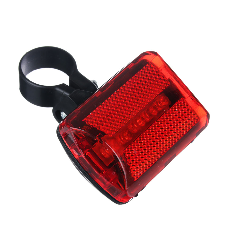 SILAPRO Фонарь велосипедный задний 7 режимов, 5LED, 2xАА, 6х4.5х3см, пластик, арт.№ 195-015
