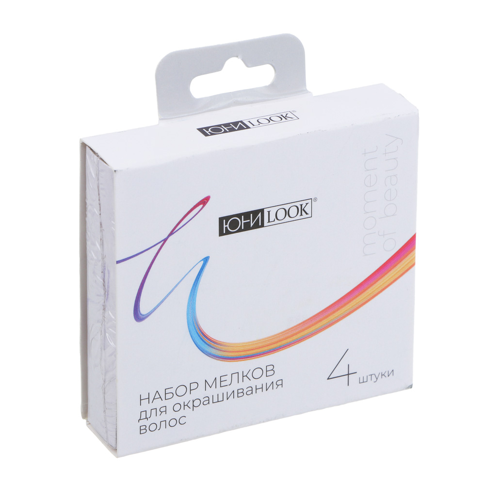 ЮНИLOOK Набор мелков для окрашивания волос 4шт, прямоугольные, 4 цвета, ACS-78, арт.№ 323-025