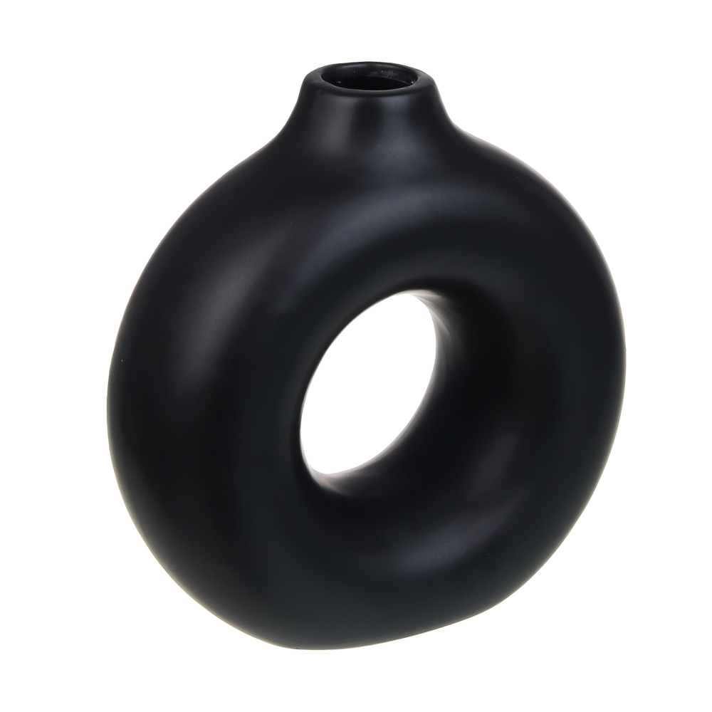 VETTA Вазон, 15,5x15x6 см, керамика, чёрный, арт.№ 463-483