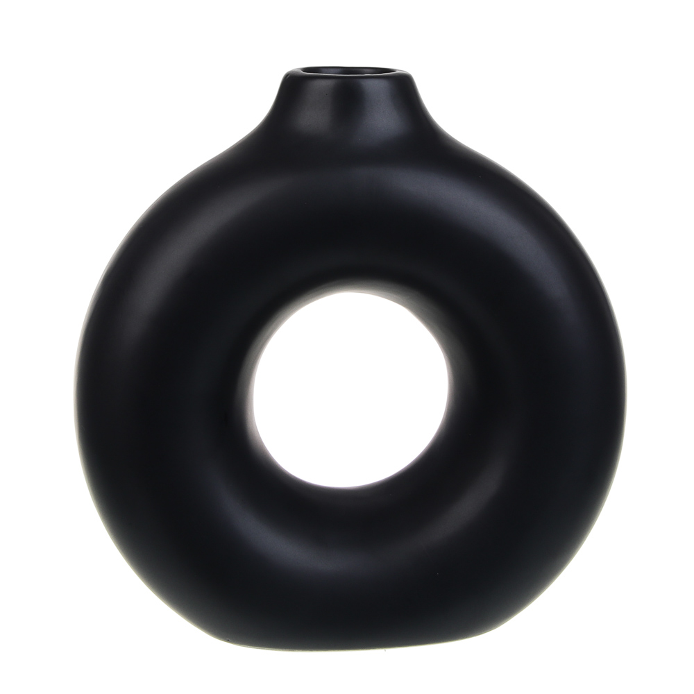 VETTA Вазон, 15,5x15x6 см, керамика, чёрный, арт.№ 463-483