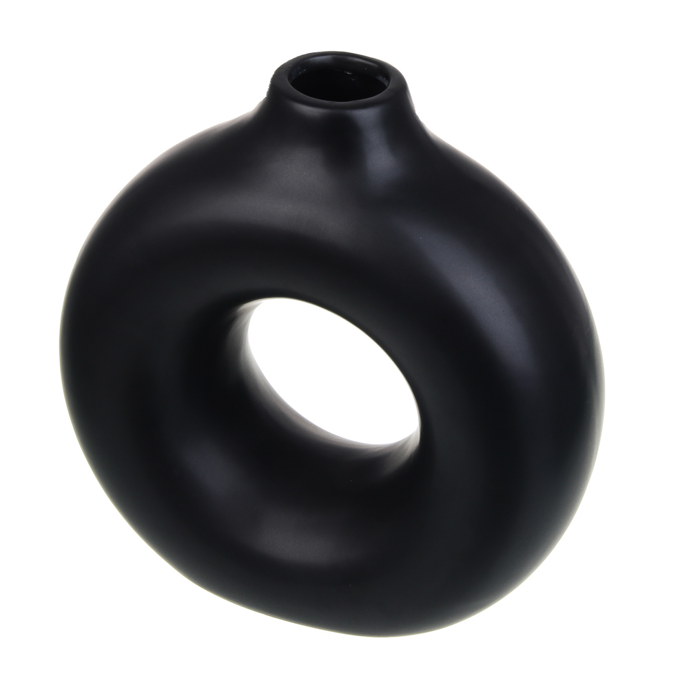 VETTA Вазон, 15,5x15x6 см, керамика, чёрный, арт.№ 463-483