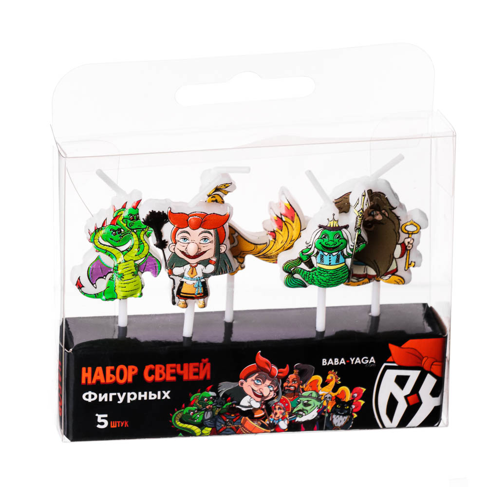 BY Сказки Набор свечей для торта 5шт, фигурные, 10х8х2см, парафин, арт.№ 533-040