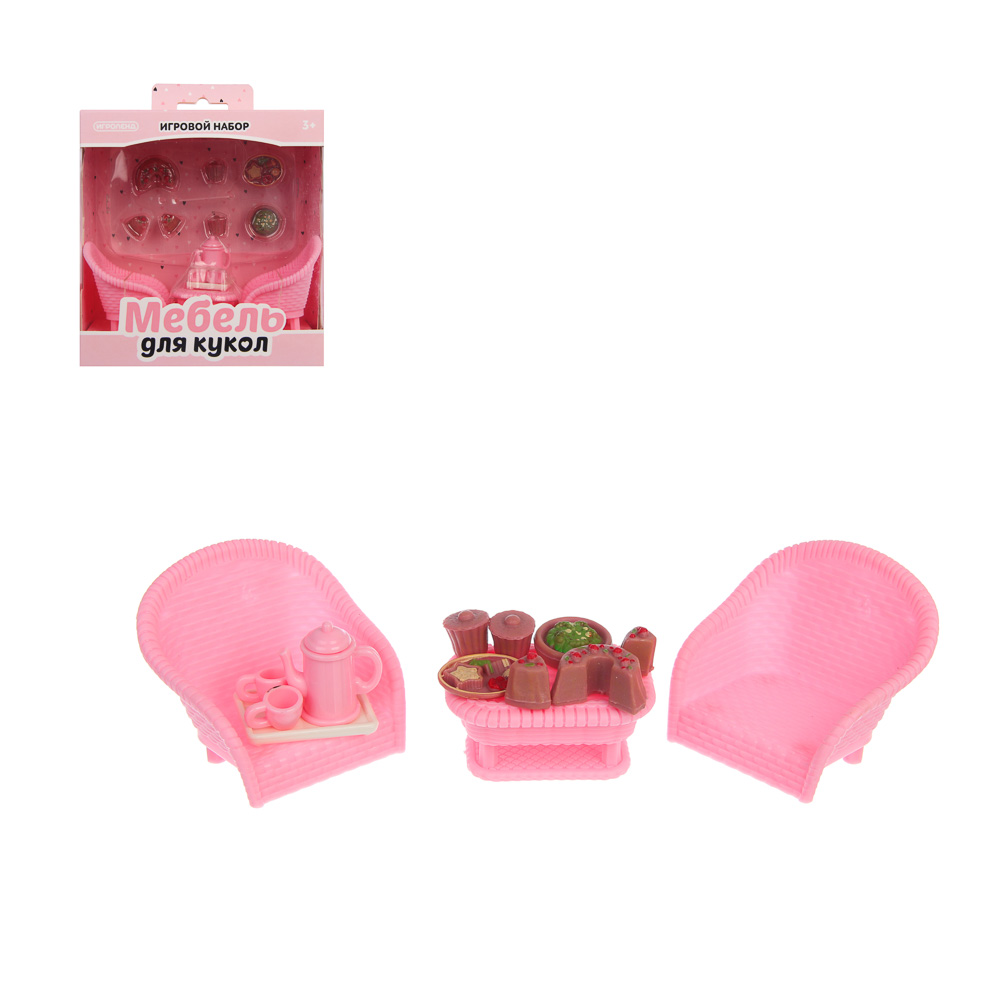 ИГРОЛЕНД Набор мебели для кукол, ABS, 13,5х14,2х7,3см, 6-8 дизайнов, арт.№ 278-107