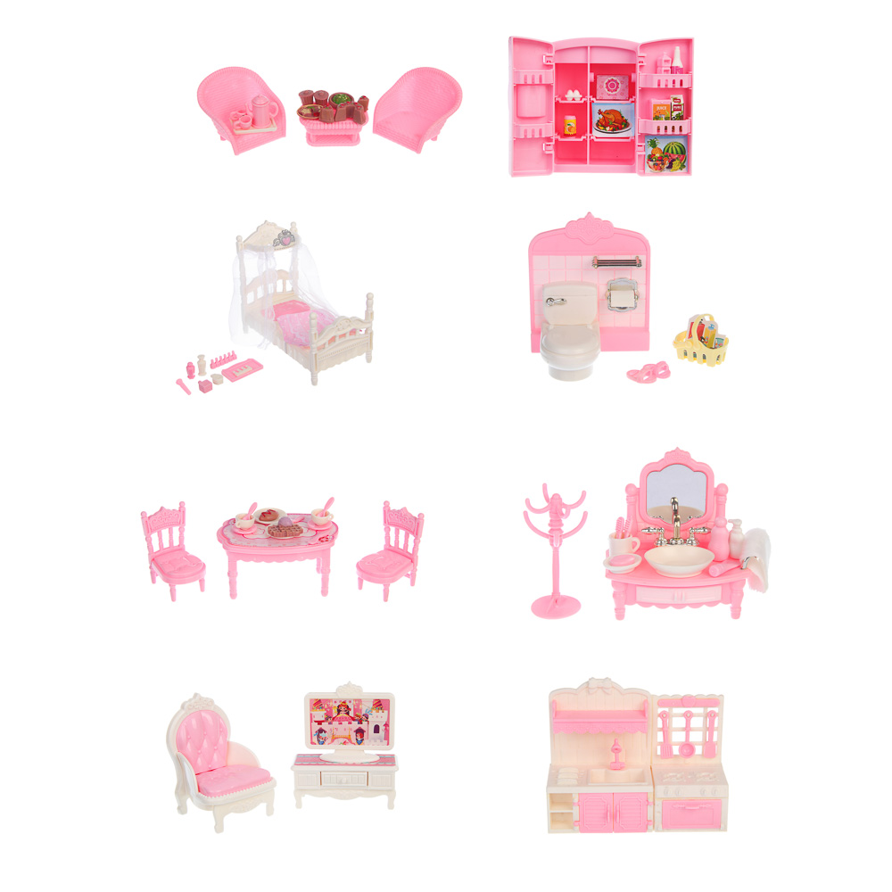 ИГРОЛЕНД Набор мебели для кукол, ABS, 13,5х14,2х7,3см, 6-8 дизайнов, арт.№ 278-107