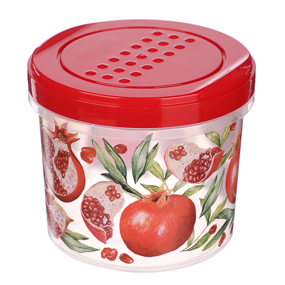Банка с завинчивающейся крышкой 0,7л, декор Гранат, пластик, арт.№ 861-442