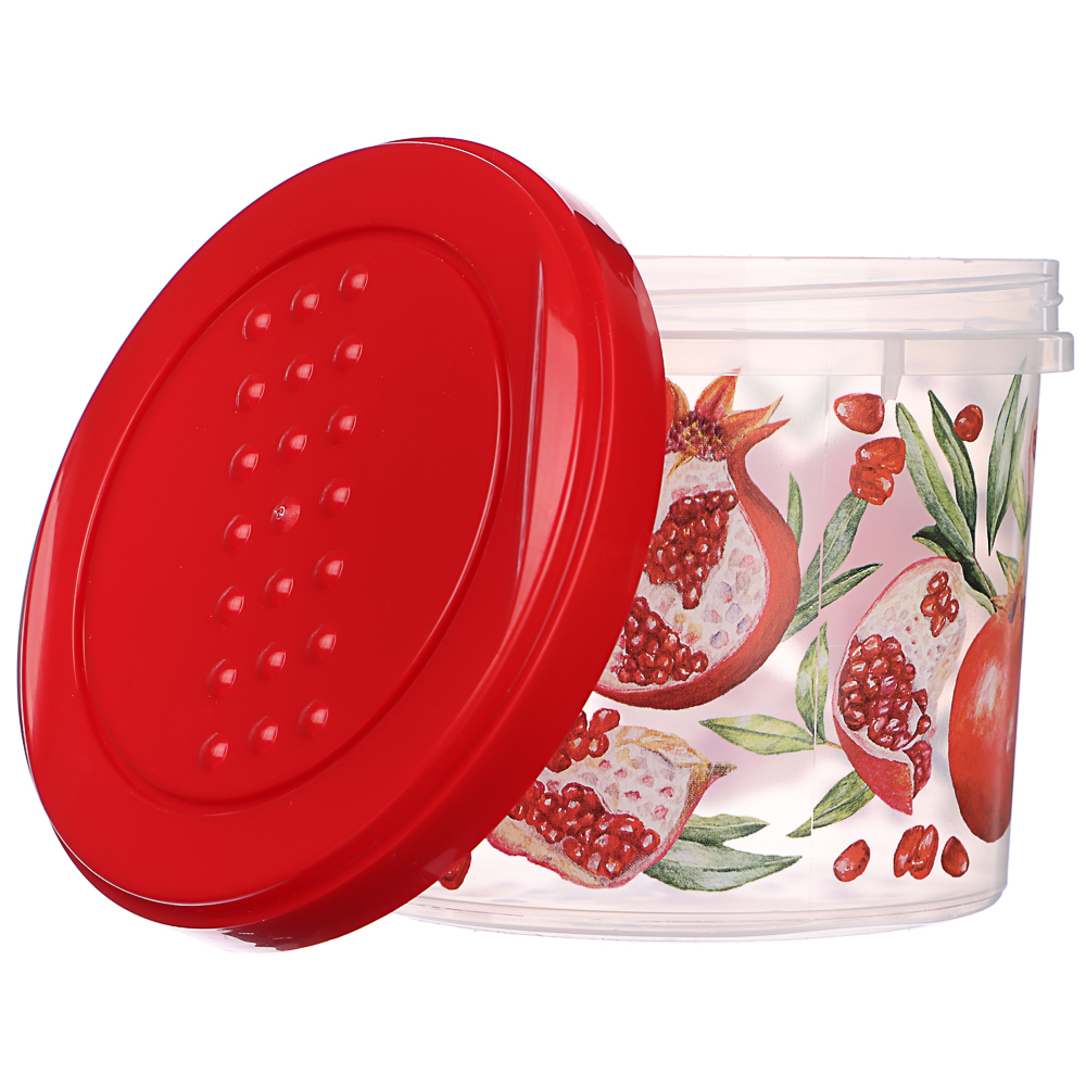 Банка с завинчивающейся крышкой 0,7л, декор Гранат, пластик, арт.№ 861-442