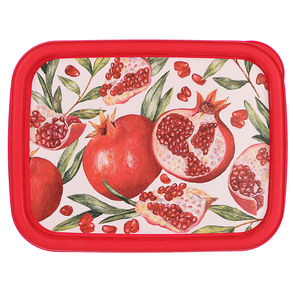 Контейнер для продуктов прямоугольный 0,5л, декор Гранат, пластик, арт.№ 861-444