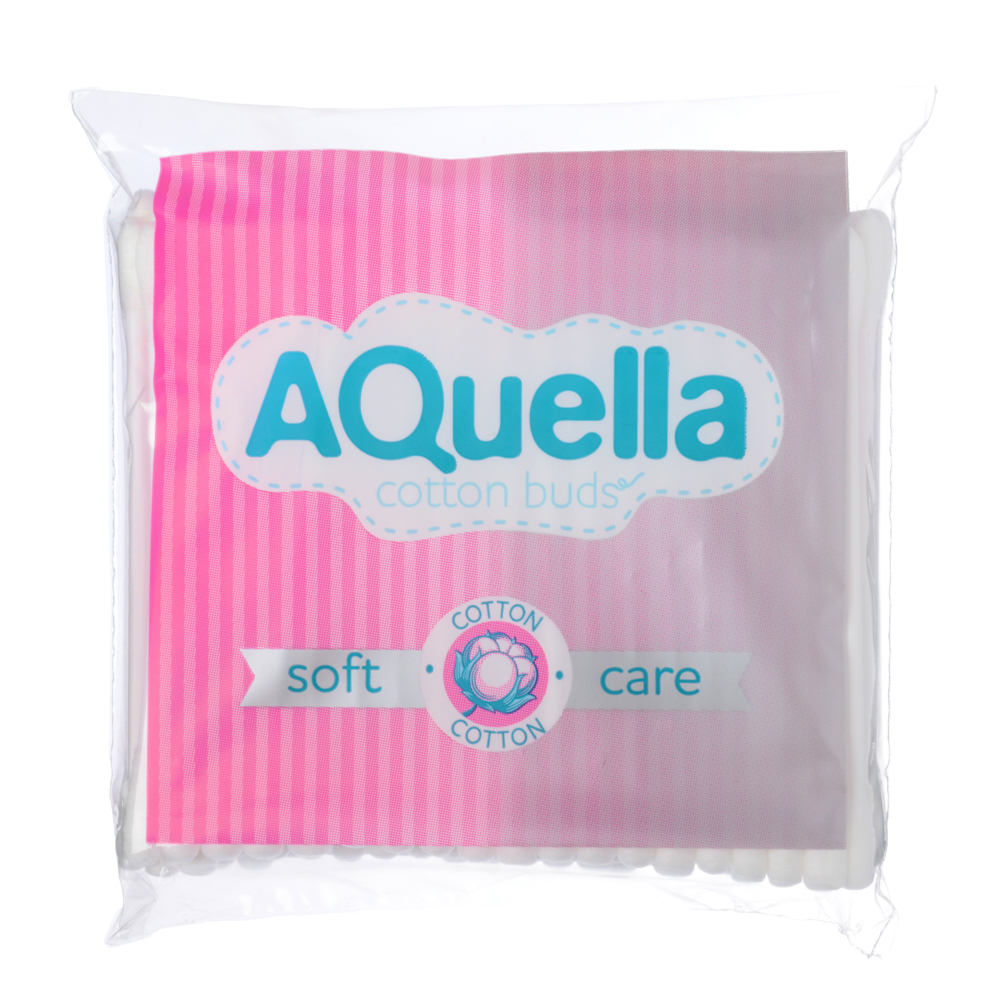 Ватные палочки AQUELLA, п/э пакет, 100шт, арт.№ 914-007