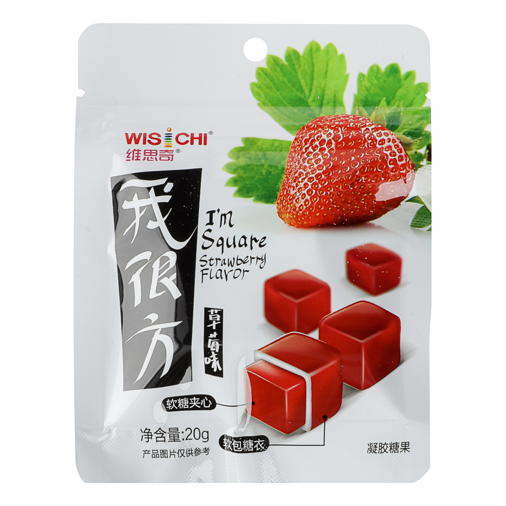 Мармелад жевательный "Клубничные кубики", 20г., арт.№ 347-557