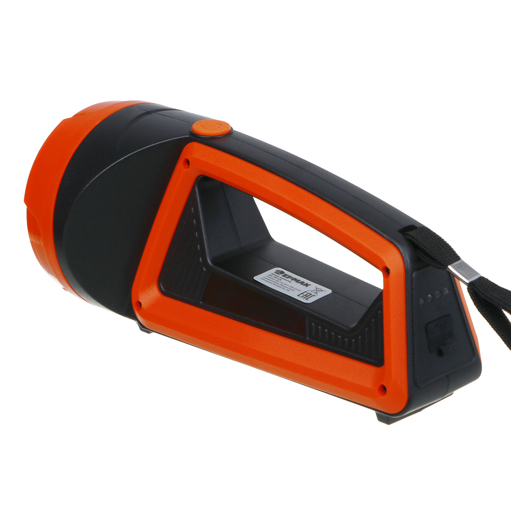 Фонарь прожектор тм ЕРМАК, LED + COB, 6 режимов, 2400мАч, USB кабель, 9х9х20см, пластик, арт.№ 223-073