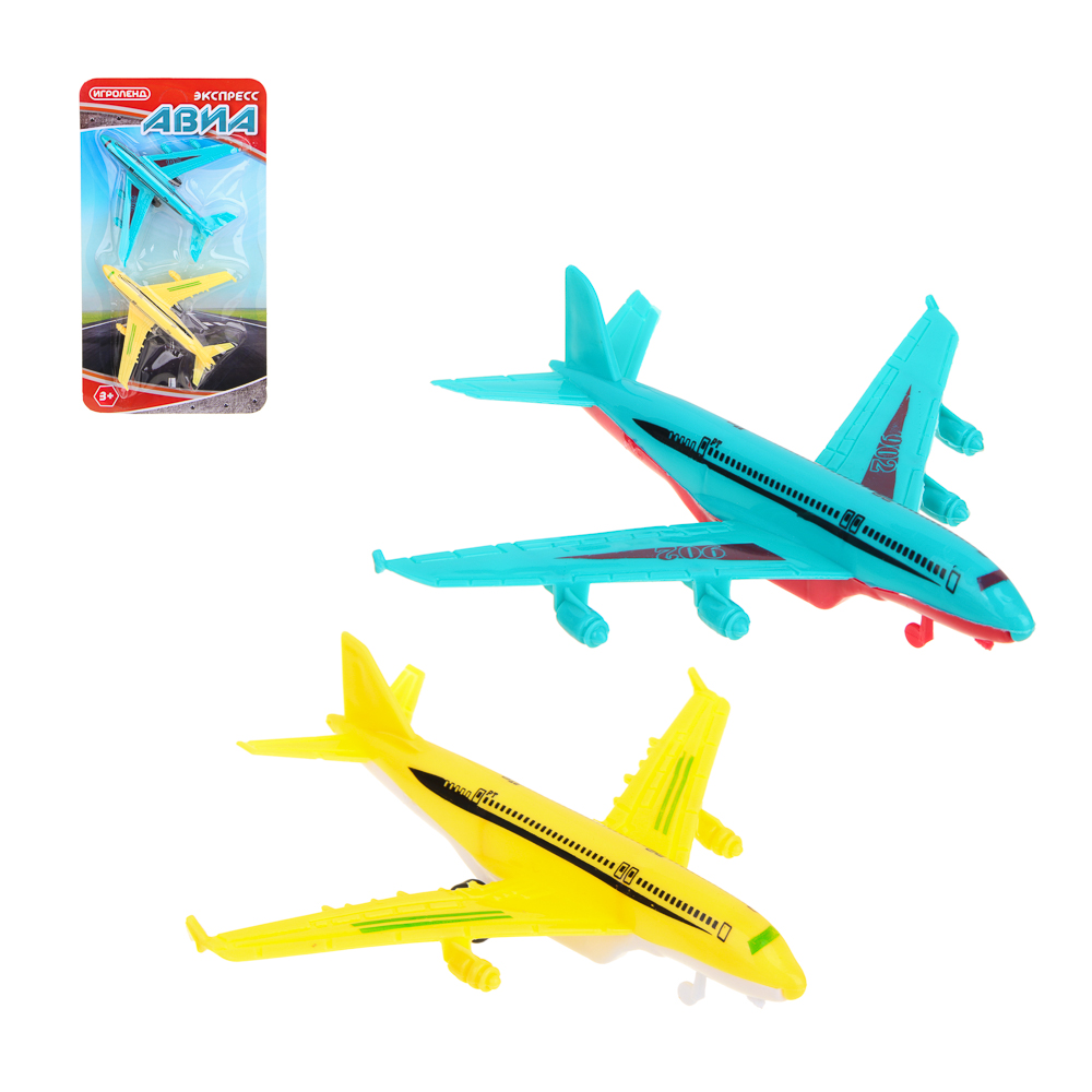 ИГРОЛЕНД Набор самолётов "Авиа экспресс", PP, 30х16х3 см, 2 дизайна, арт.№ 292-374