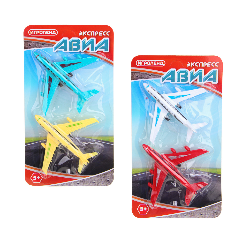 ИГРОЛЕНД Набор самолётов "Авиа экспресс", PP, 30х16х3 см, 2 дизайна, арт.№ 292-374