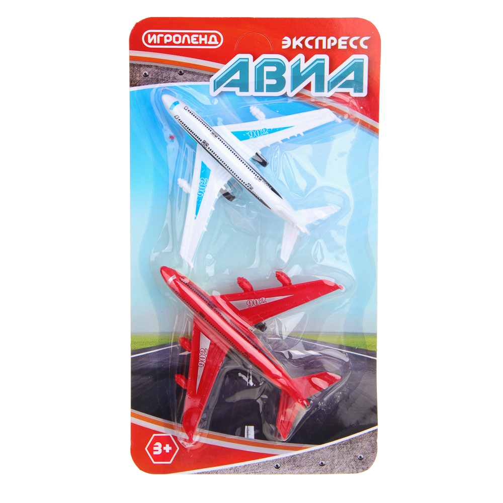 ИГРОЛЕНД Набор самолётов "Авиа экспресс", PP, 30х16х3 см, 2 дизайна, арт.№ 292-374