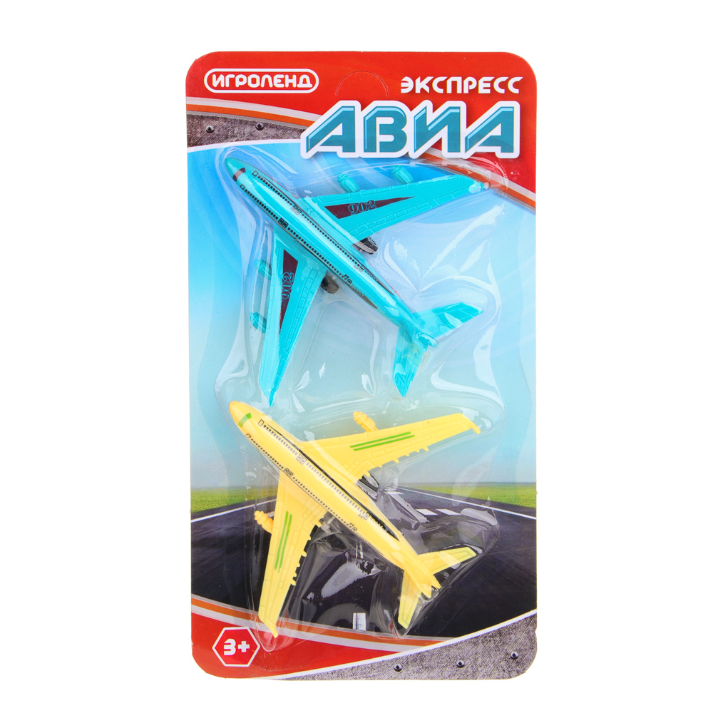 ИГРОЛЕНД Набор самолётов "Авиа экспресс", PP, 30х16х3 см, 2 дизайна, арт.№ 292-374