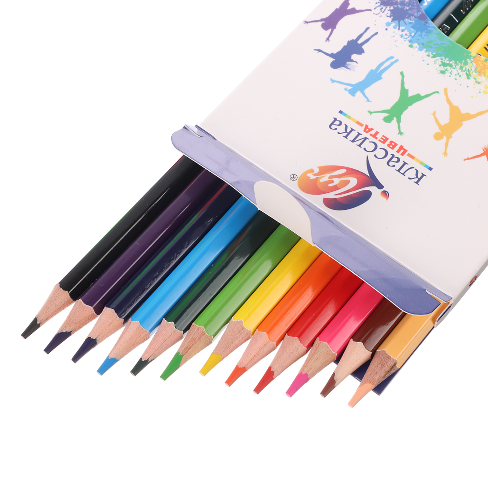 Карандаши цветные шестигранные "Классика" 12 цв.(деревянные), арт.№ 228-210