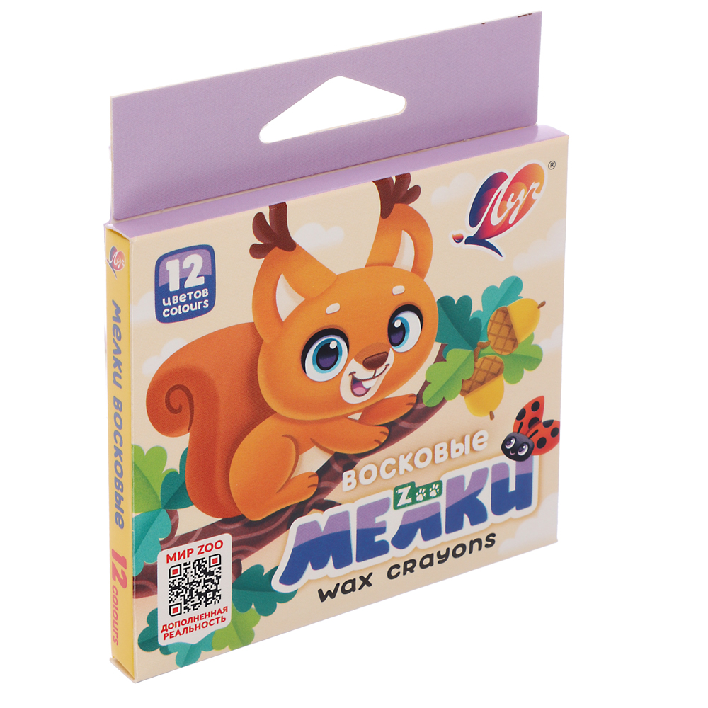 Восковые мелки "ZOO" (шестигранные) 12 цв., арт.№ 232-020