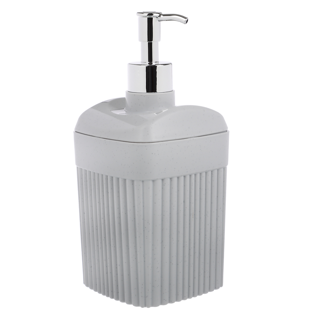 Диспенсер для жидкого мыла "Velvet" 90х90х187мм, 0,65л, светло-серый флэк, арт.№ 463-330