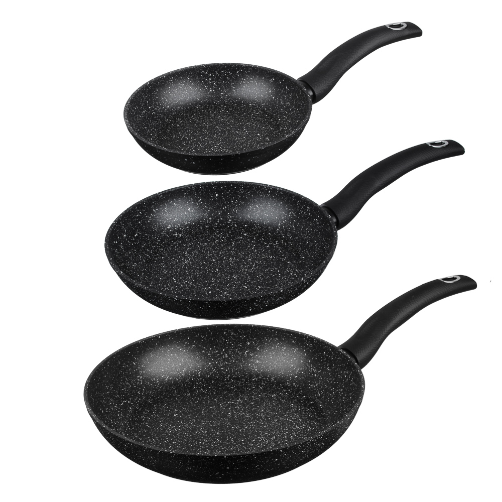 SATOSHI Мелен Набор сковород литых 3пр, d=20,24,28см, антипригарное покрытие мрамор, индукция, арт.№ 846-504