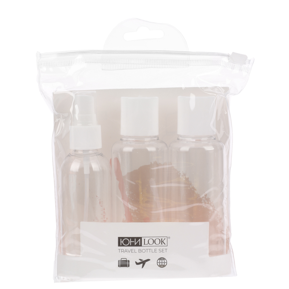 Набор бутылочек 3шт (2шт - 100мл, 1шт - 80мл) тм ЮНИLOOK, пластик, 2 цвета МС-02, арт.№ 305-149