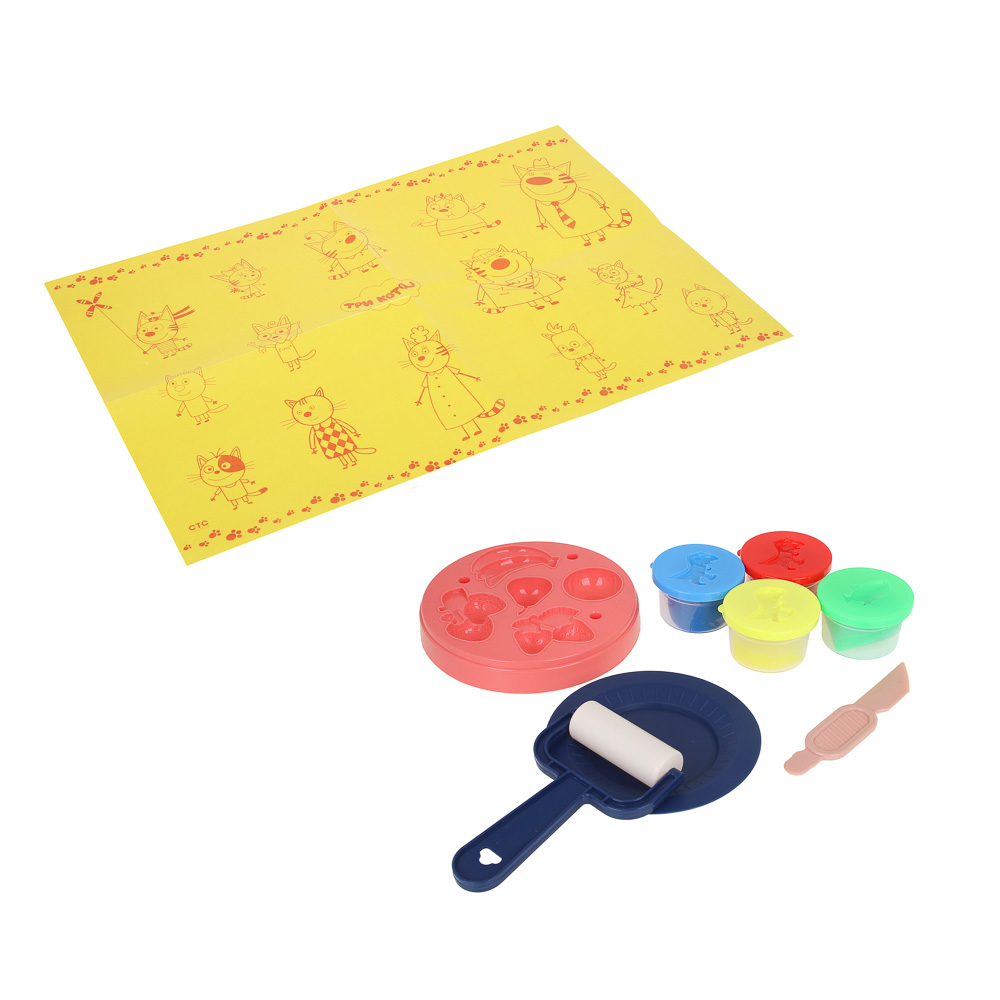 ХОББИХИТ Набор для лепки Юный кулинар мини "Три кота", 8 пр., полимер, 17х15х4см, 3 дизайна, арт.№ 289-148