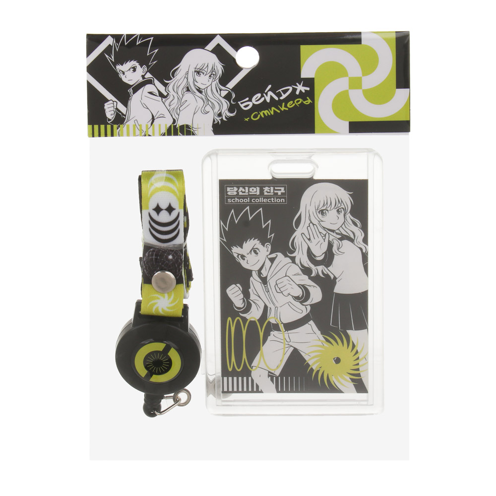 Чехол для карты, бейджа "Друзья Товарищи/Аниме" 6,5х10,5см, вкладыш с наклейками, шнур. с караб., ПС, арт.№ 524-338