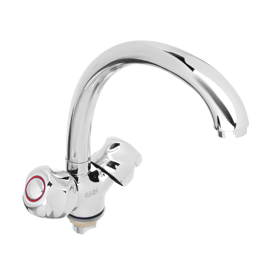 RAIN Смеситель для кухни Марс, высокий излив, керам. кран-буксы 1/2, латунь, хром, арт.№ 561-284