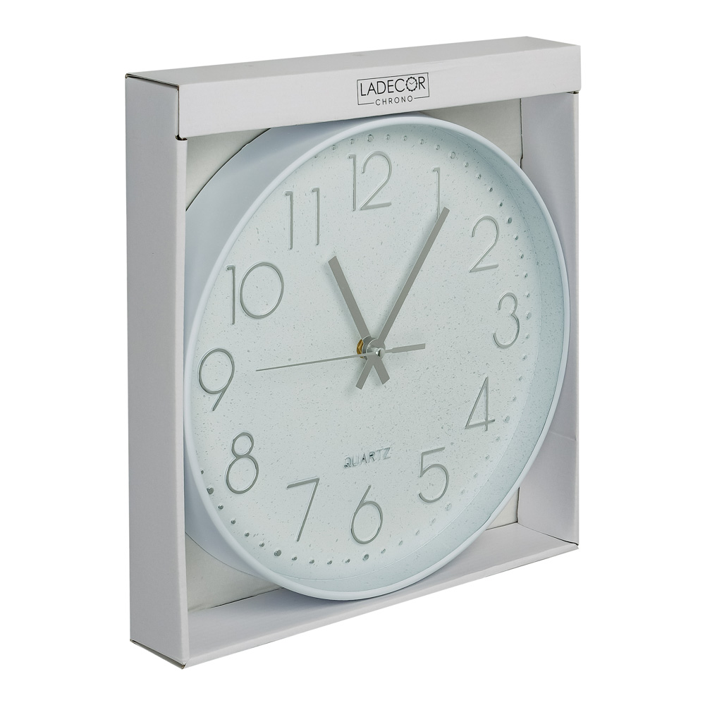 LADECOR CHRONO Часы настенные, пластик, 29,3x29,3x5 см, 1xAA, цвет белый, арт.№ 581-977