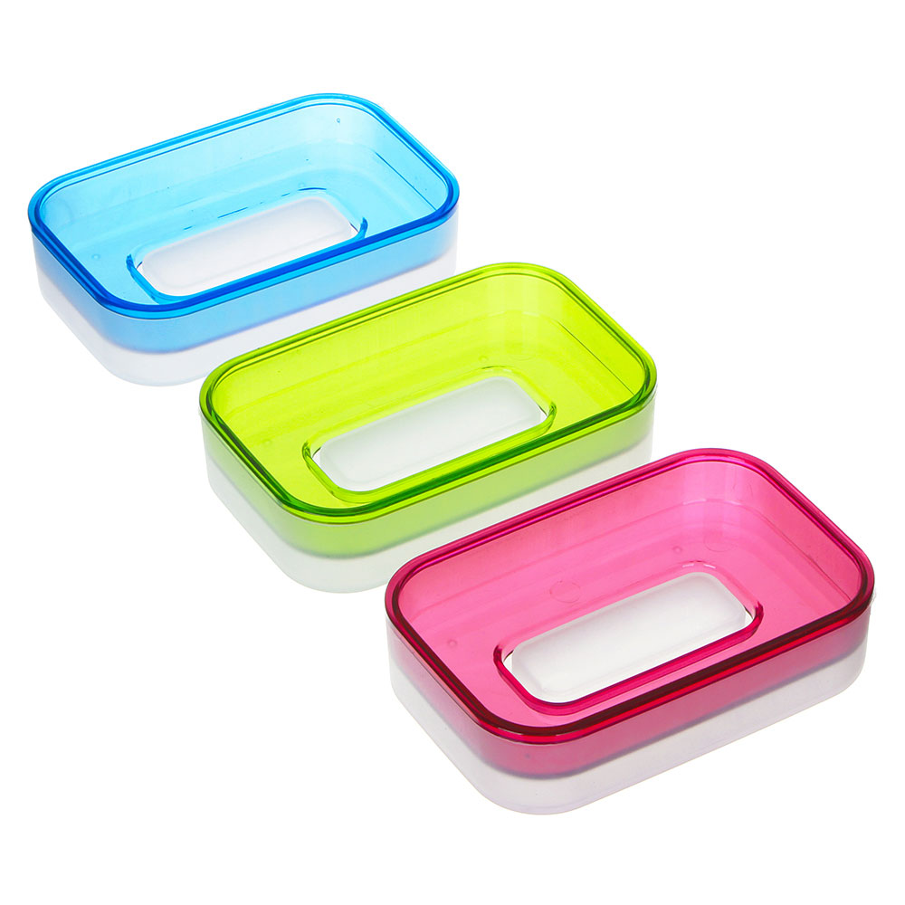 Мыльница с поддоном, тм VETTA, пластик, 11,5х7,6х2,7см, 3 цвета, арт.№ 463-224