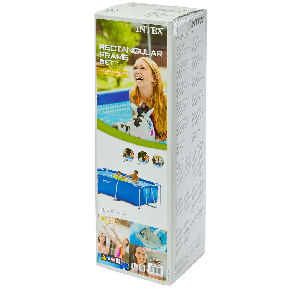 INTEX Бассейн каркасный Rectangular Frame 260x160х65см 2282л, 28271NP, арт.№ 109-022