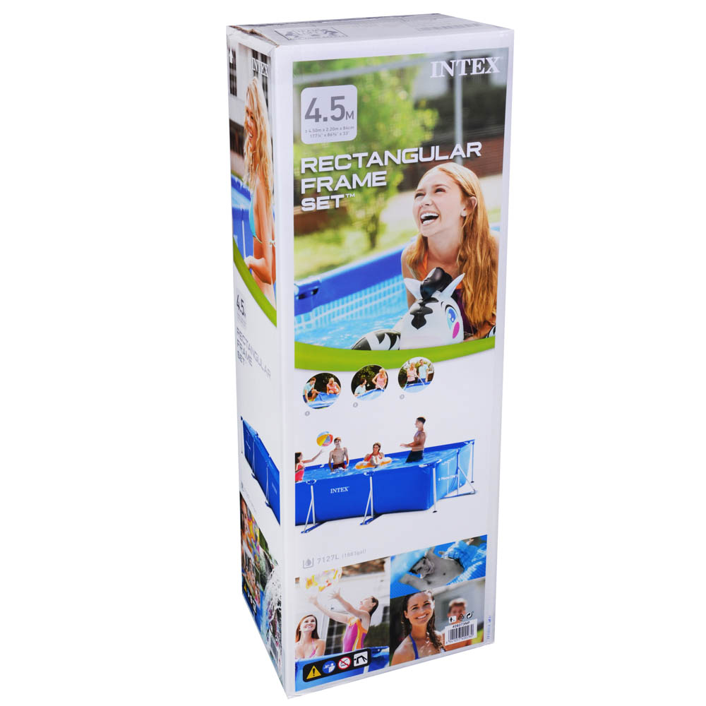 INTEX Бассейн каркасный Rectangular Frame 450x220х84см 7127л, 28273NP, арт.№ 359-019
