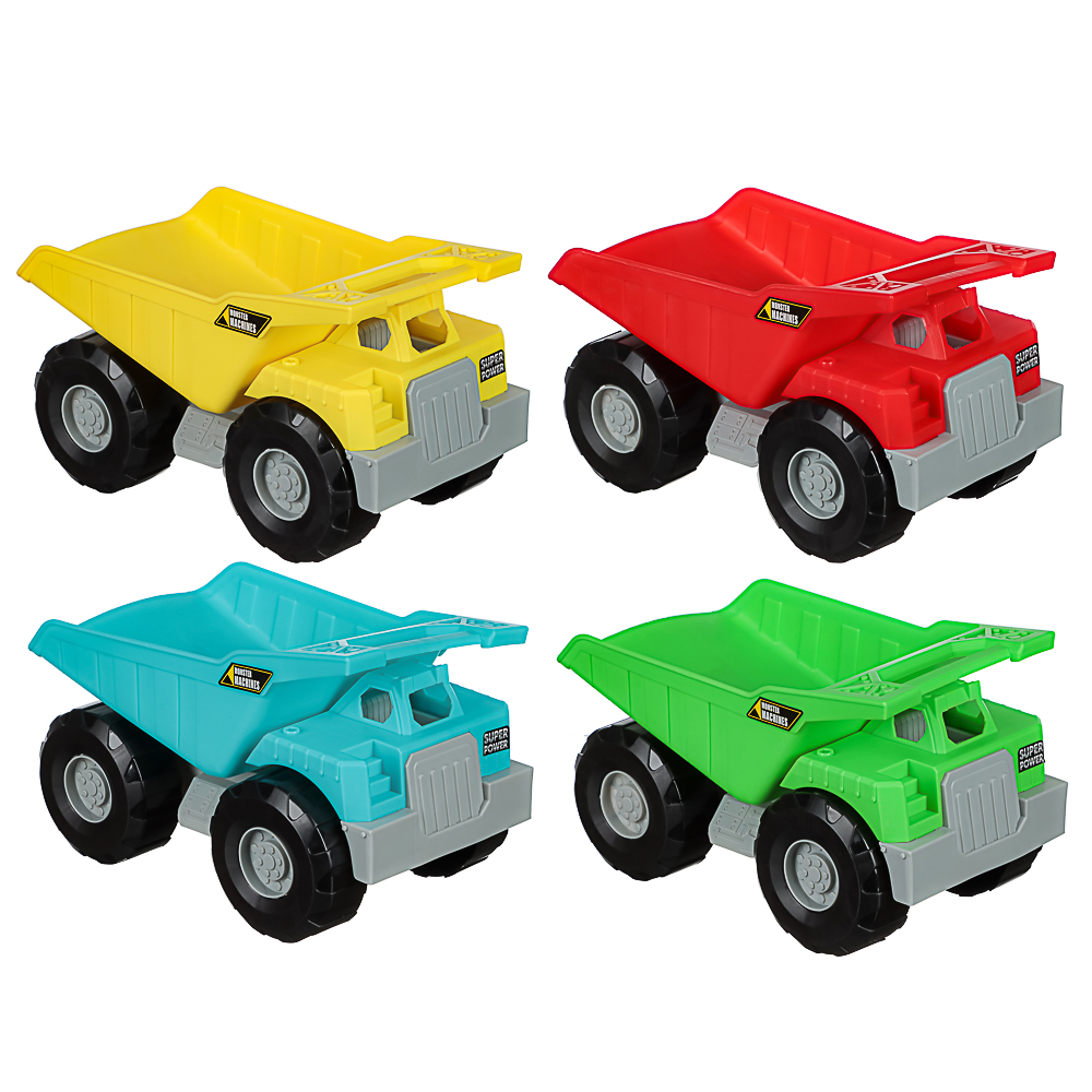ИГРОЛЕНД Игрушка самосвал большой, пластик, 15x26x15 см, 4 дизайна, для детей 3+, арт.№ 292-464