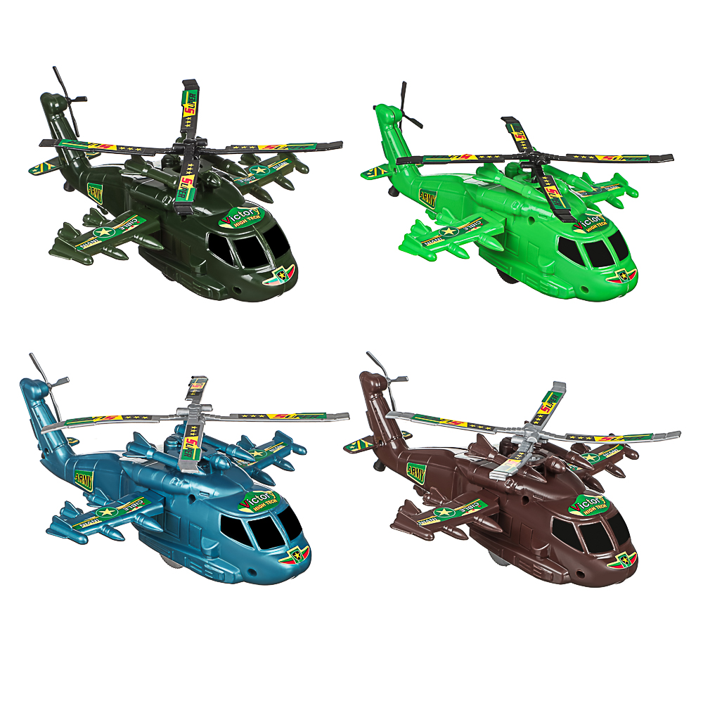 ИГРОЛЕНД Игрушка вертолет заводной, пластик, 16,4x24x8,5 см, 4 дизайна, для детей 3+, арт.№ 292-465