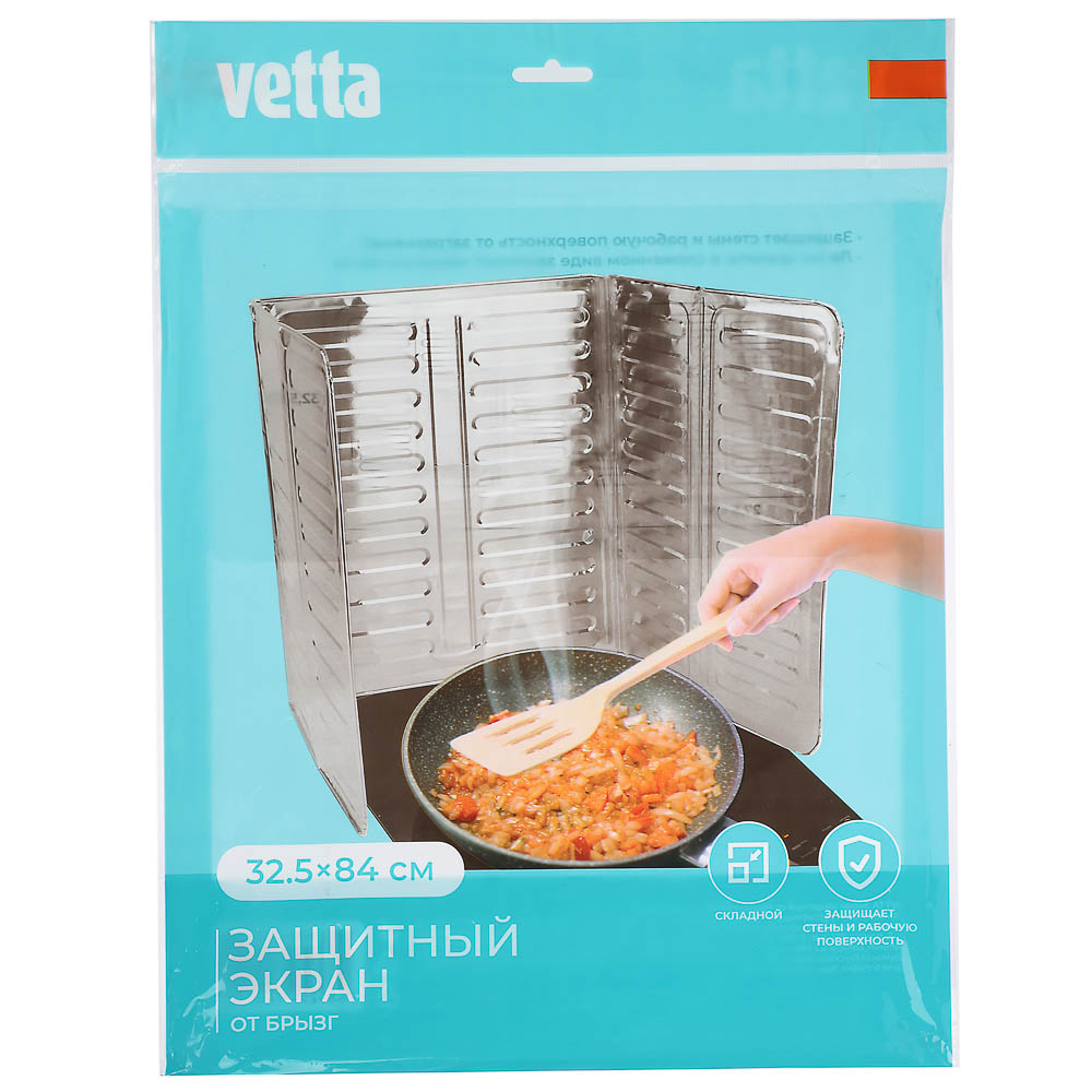 Экран защитный от брызг тм VETTA, 32,5х84см, алюминий, арт.№ 438-209