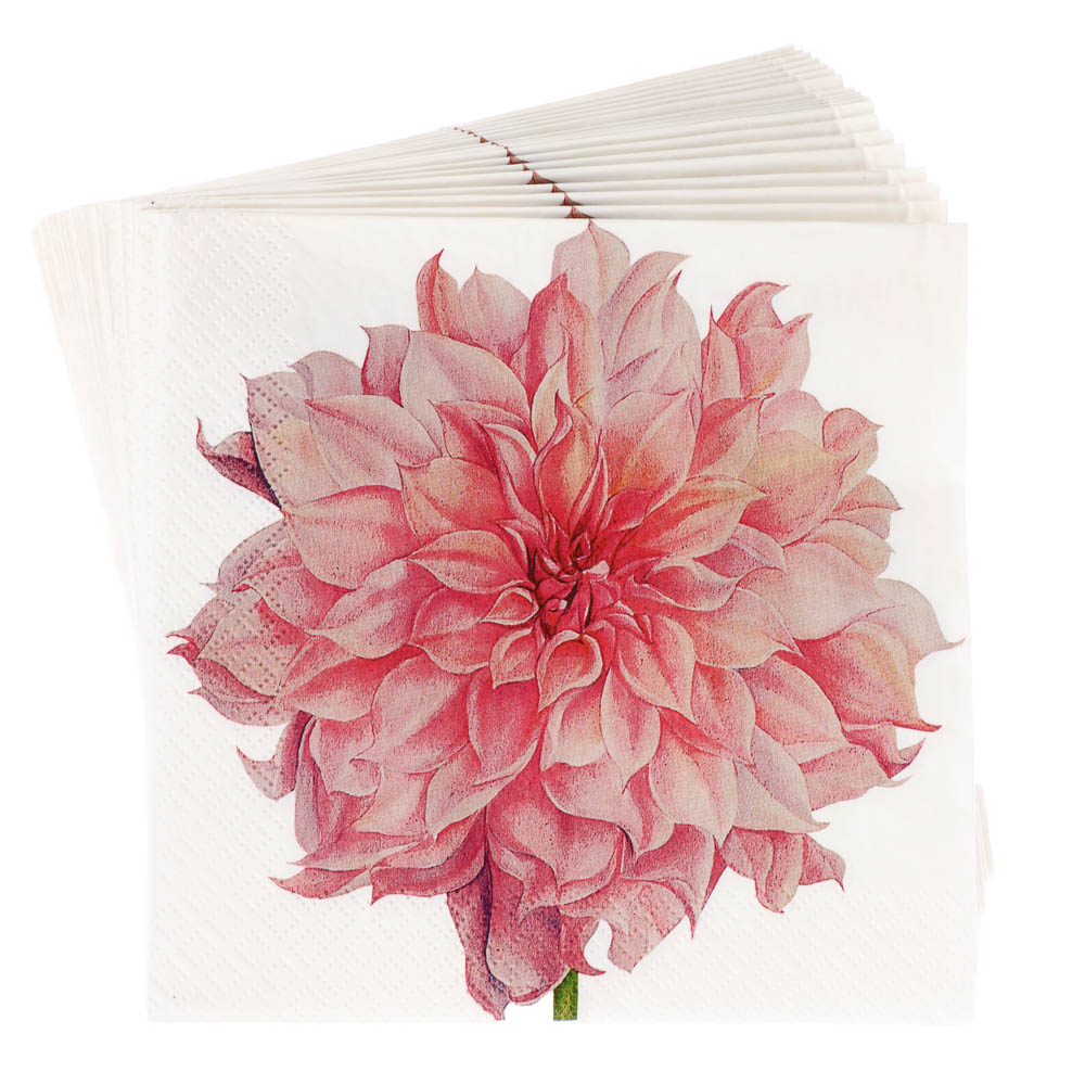 Салфетки бумажные Gratias Лотос/Георгин/Пионы/Зеленый, 3сл, 33см, 20л, арт.№ 912-027