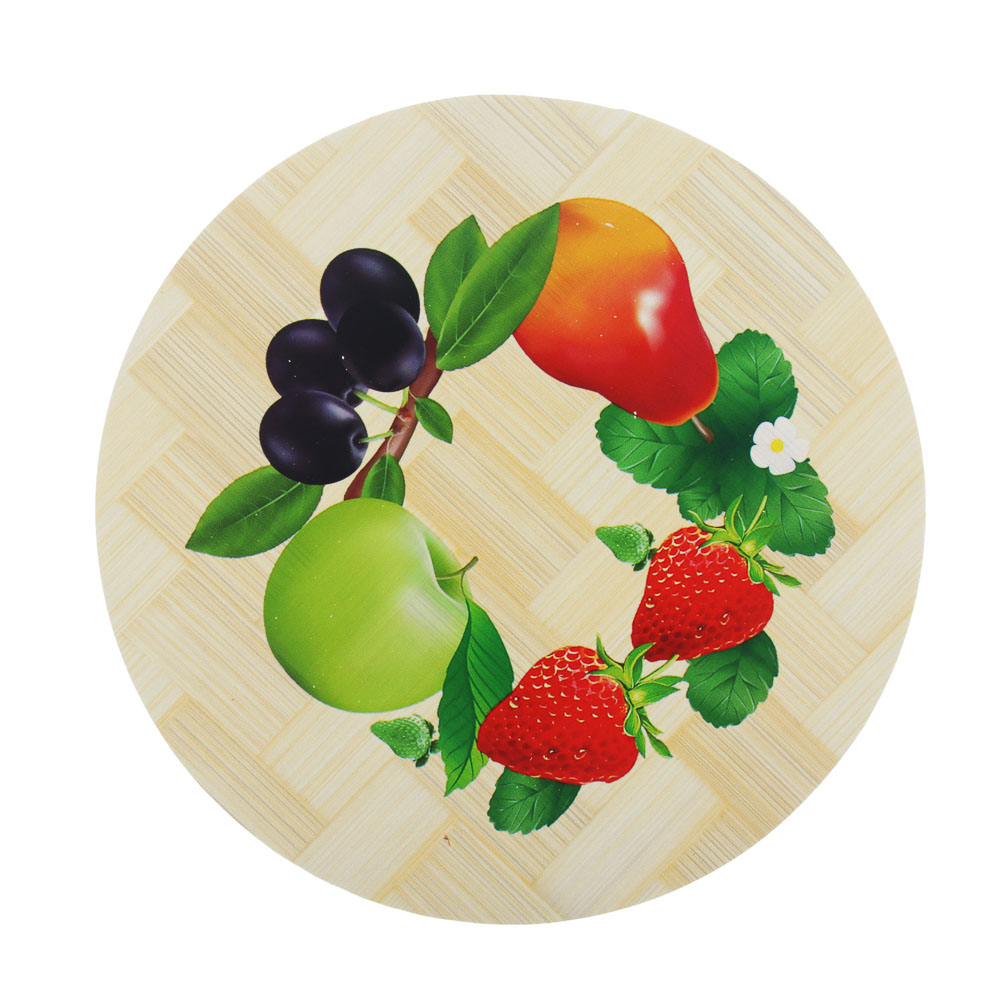 Подставка под горячее, d14см, 6 дизайнов, бамбук, арт.№ 888-021