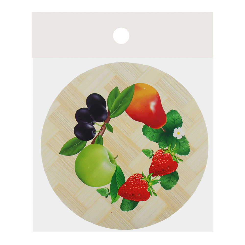 Подставка под горячее, d14см, 6 дизайнов, бамбук, арт.№ 888-021