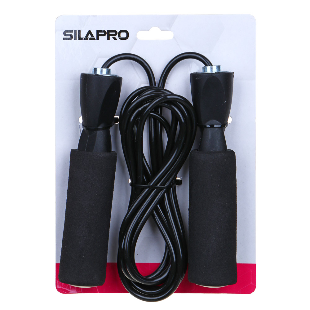 SILAPRO Скакалка 0,4см x 2,8м, рукоять 13см, ПВХ, ПП, EVA, 5 цветов, арт.№ 190-014