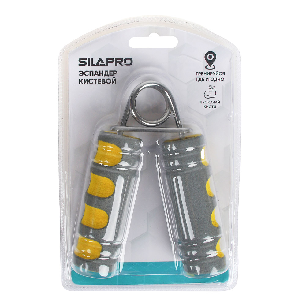 SILAPRO Эспандер кистевой 12x9,5см, металл, ПП, поролон, 2 цвета, арт.№ 197-052